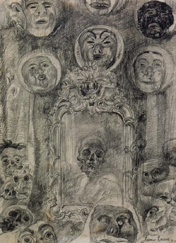Mirror with Skeleton or The Devil-s Mirror, James Ensor